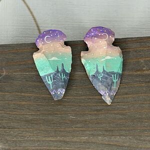 Arrowhead southwest style artistic earrings